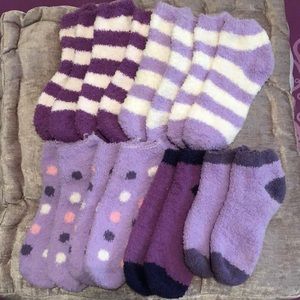 NEW Purple Fuzzy Warm Ankle Socks - 8 Pairs